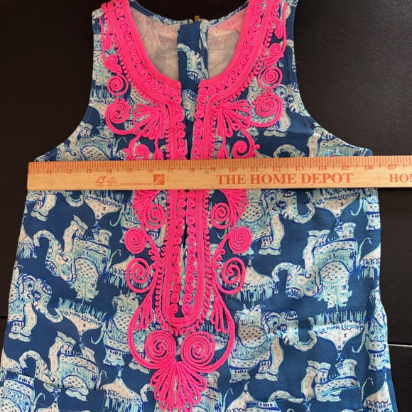 Lilly Pulitzer Carlotta Shift Dress Size 2 Joy Ride Elephant Print Embroidered - Picture 9 of 13